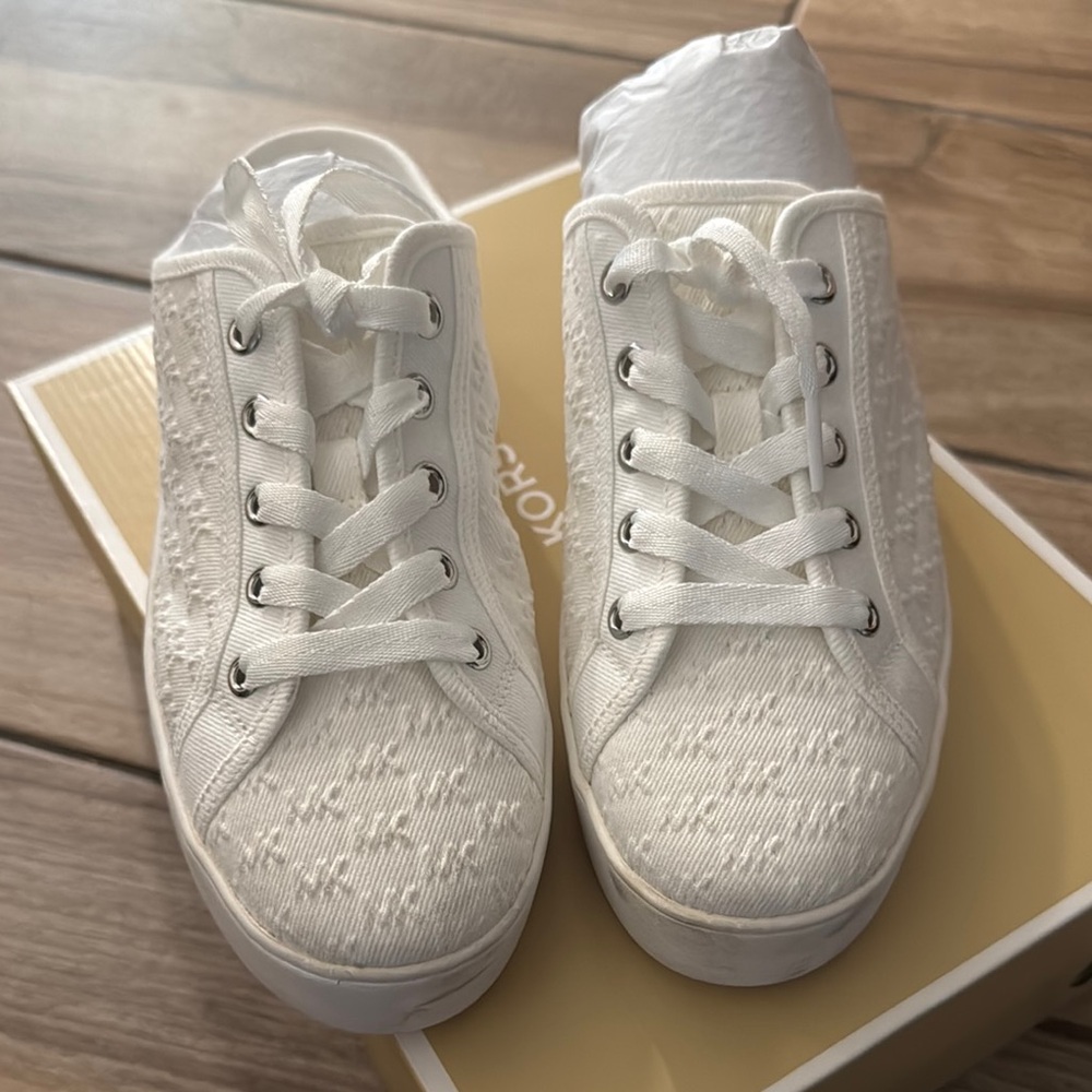 Michael Kors Women's Cream Slip-On Sneakers - Picture 3 of 6